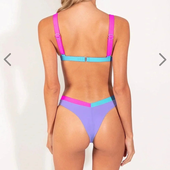 NWT OneOne Swimwear SET Bikini Pristine Kameron Jesse White Purple Pink NEW Cute - Picture 4 of 14